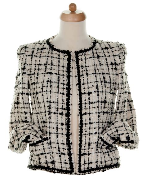 chanel black jacket 2018|chanel tweed jacket price.